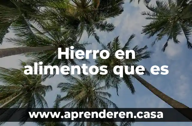 Para que es bueno el hierro en el ambiente 5 Hierro en alimentos que es