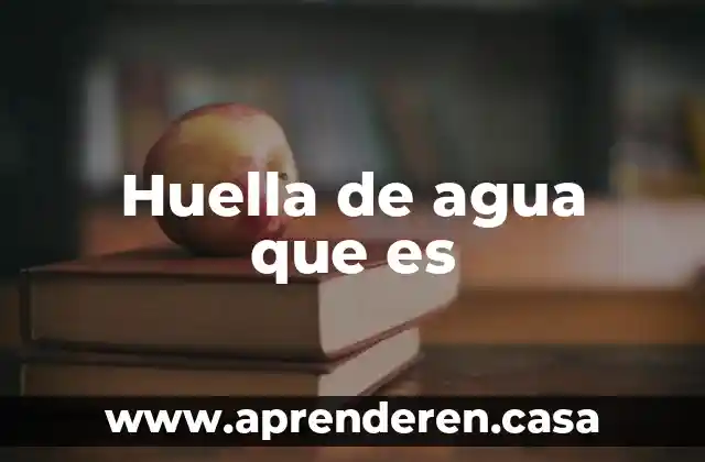 Huella de agua que es
