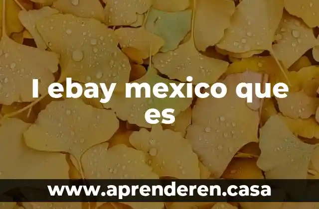 I ebay mexico que es