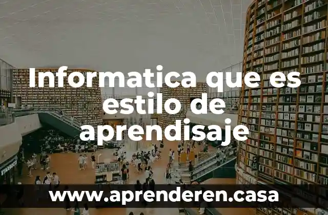 Que es dfd en informatica 3 Informatica que es estilo de aprendisaje