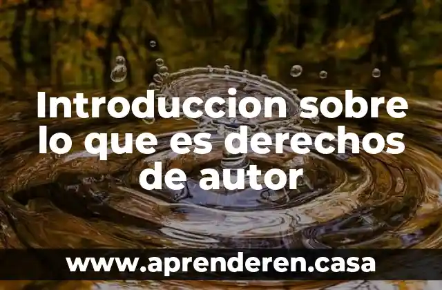 Introduccion sobre lo que es derechos de autor