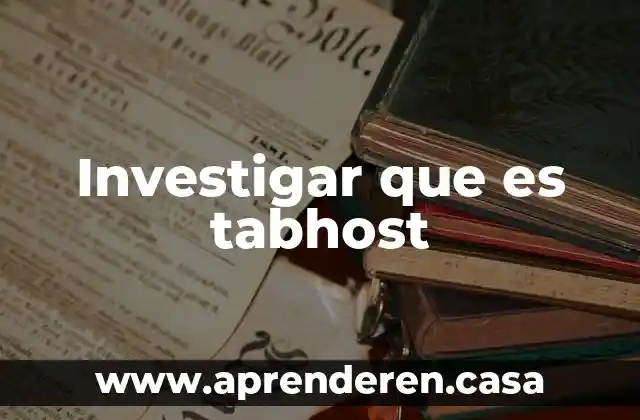 Investigar que es tabhost