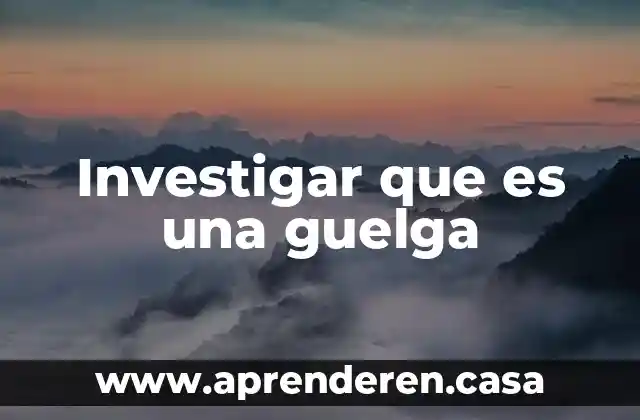Investigar que es una guelga