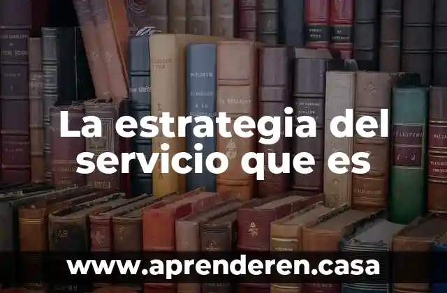 Qué es instrumento técnicas métodos y estrategia 3 La estrategia del servicio que es
