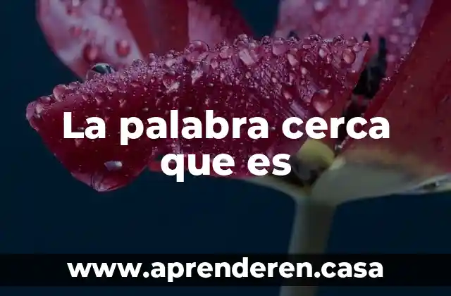 La palabra cerca que es