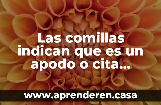 Las comillas indican que es un apodo o cita textual