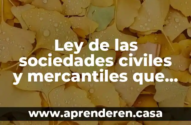 Ley de las sociedades civiles y mercantiles que es