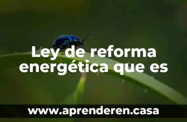 Ley de reforma energética que es