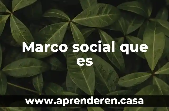 Qué es el marco de unicel 3 Marco social que es