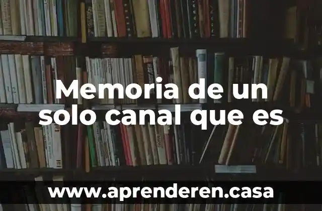 Memoria de un solo canal que es