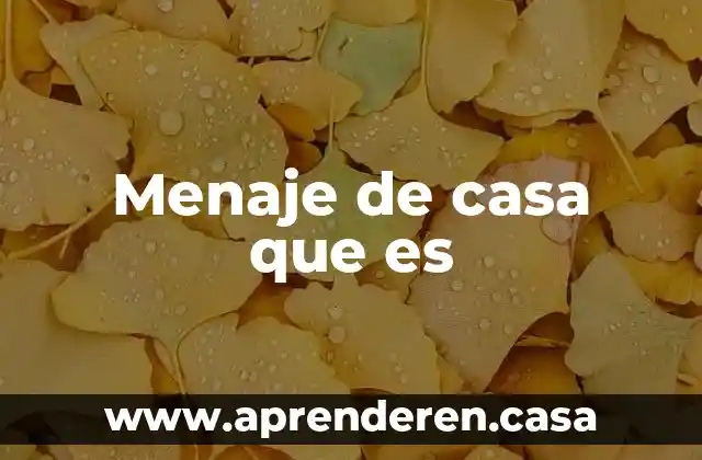 Menaje de casa que es
