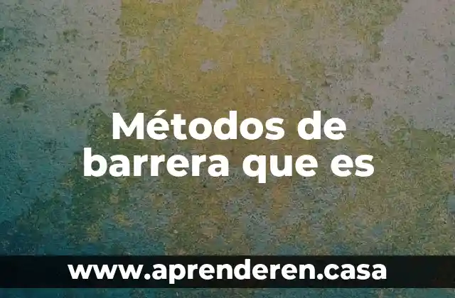 Métodos de barrera que es