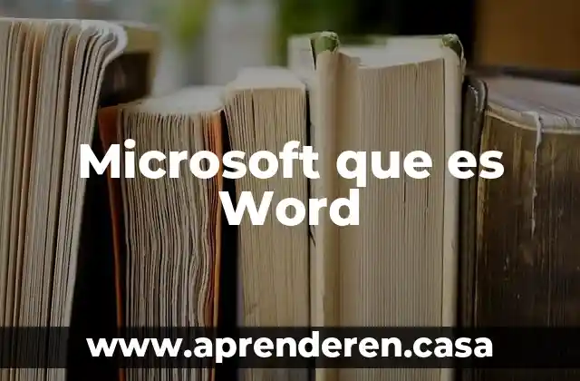 Microsoft que es Word