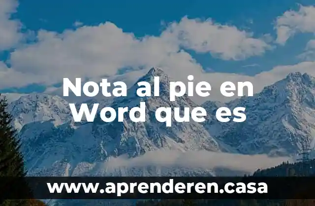 Nota al pie en Word que es