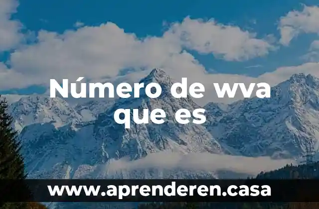 Número de wva que es
