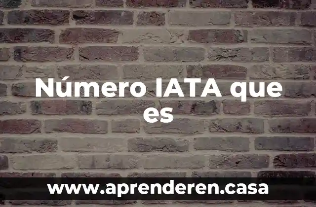 Número IATA que es