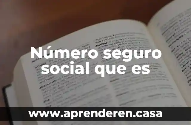 Número seguro social que es