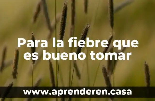 Para la fiebre que es bueno tomar