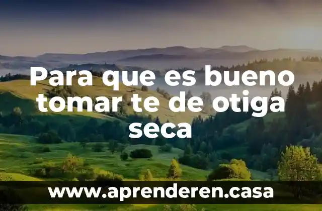 Para que es bueno tomar te de otiga seca