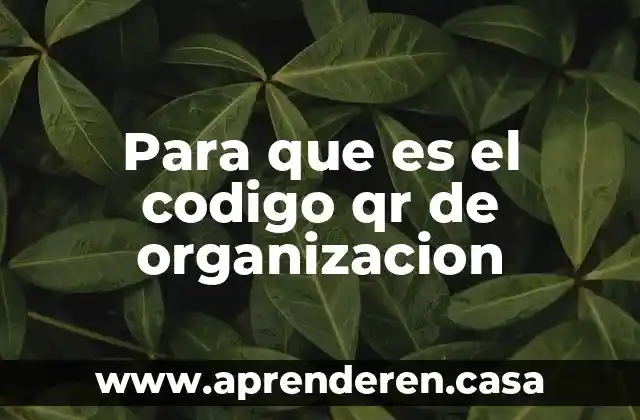 Para que es el codigo qr de organizacion