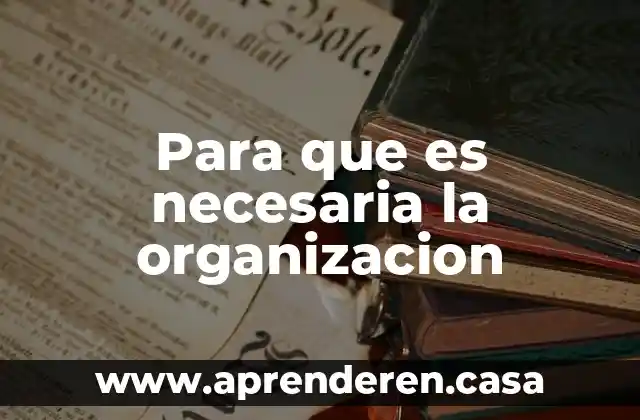 Que es un manual de organizacion de funciones 4 Para que es necesaria la organizacion