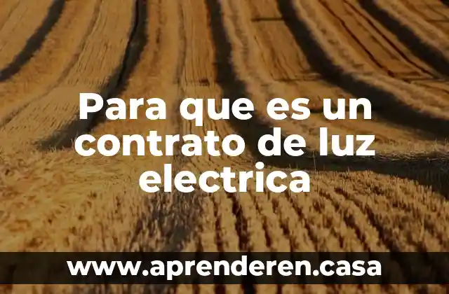 Para que es un contrato de luz electrica
