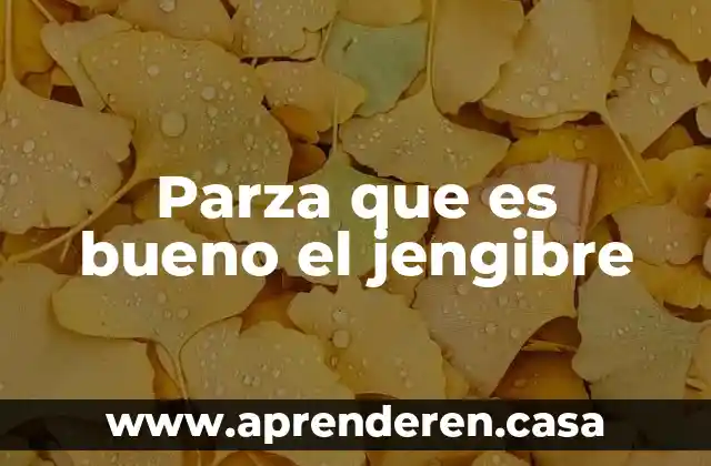 Parza que es bueno el jengibre