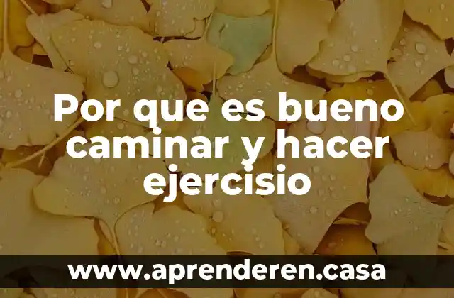 Por que es bueno caminar y hacer ejercisio
