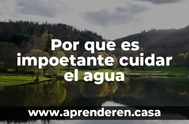 Por que es impoetante cuidar el agua