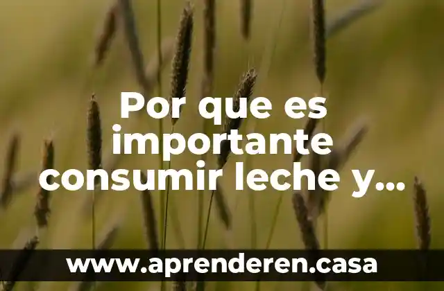 Por que es importante consumir leche y derivados