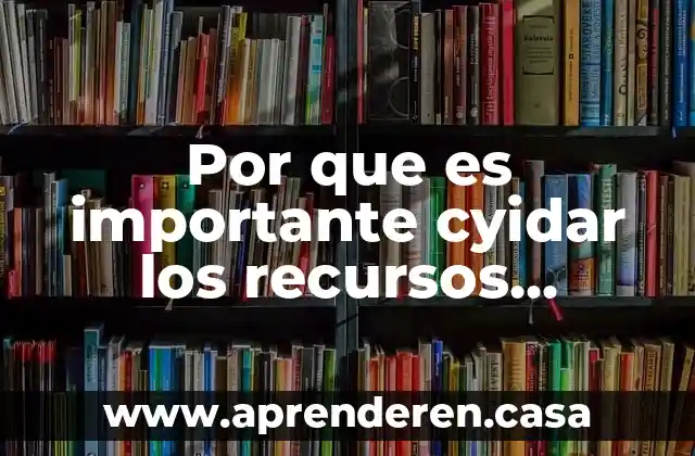 Por que es importante cyidar los recursos naturales