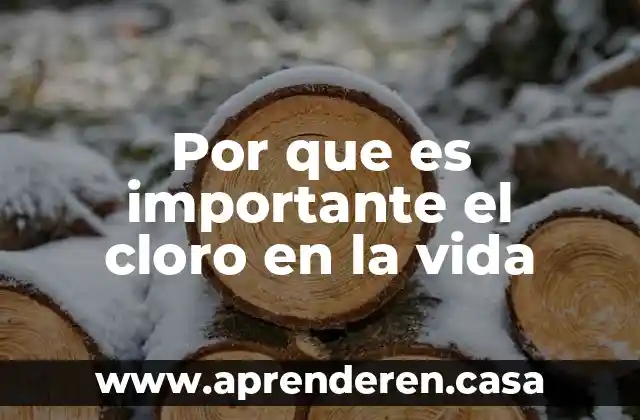 Por que es importante el cloro en la vida