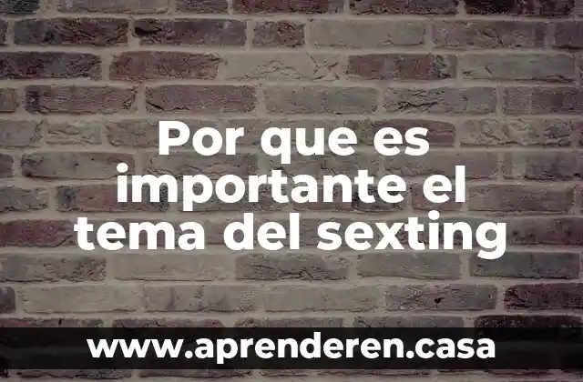 Por que es importante el tema del sexting