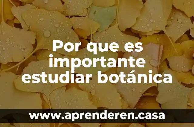 Por que es importante estudiar botánica