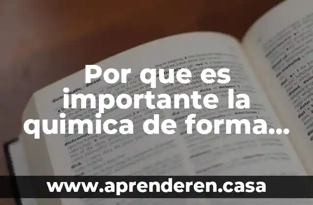 Por que es importante la quimica de forma individual