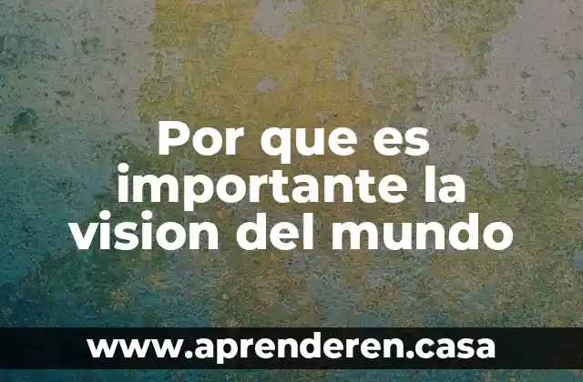 Por que es importante la vision del mundo