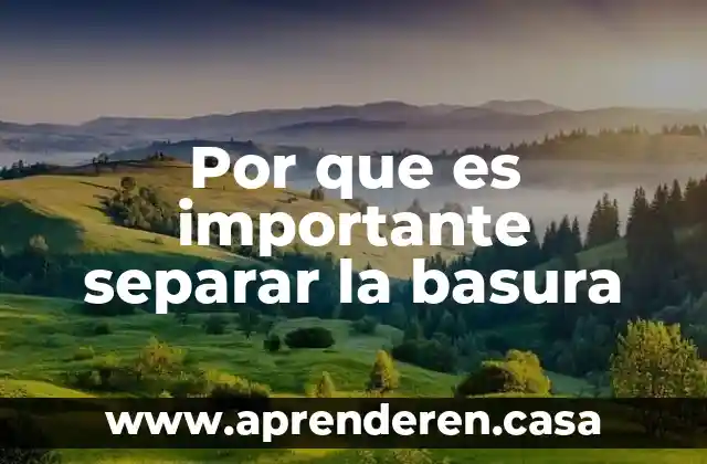 Por que es importante separar la basura