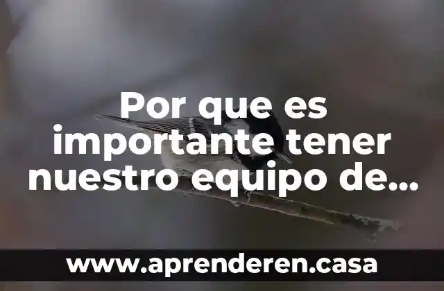 Por que es importante tener nuestro equipo de trabajo completo