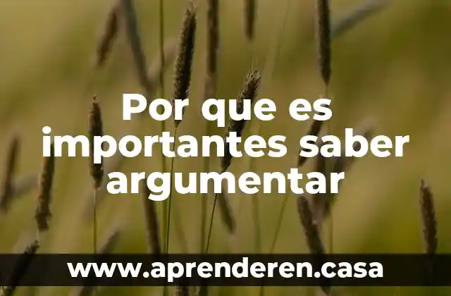 Por que es importantes saber argumentar