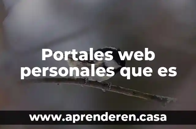 Portales web personales que es