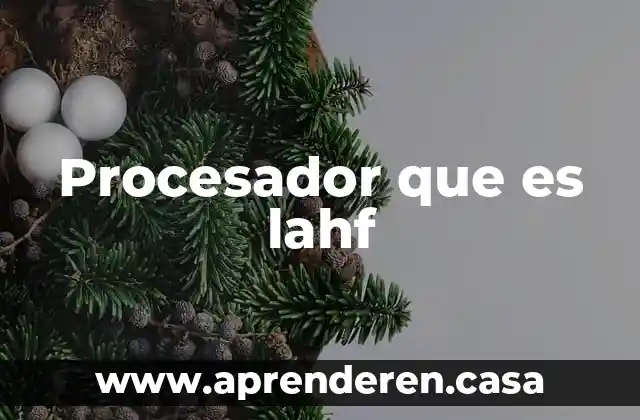Procesador que es lahf