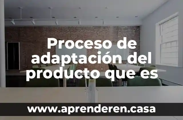 Proceso de adaptación del producto que es