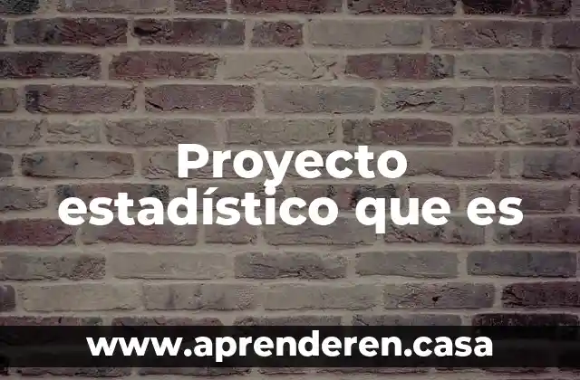 Proyecto estadístico que es