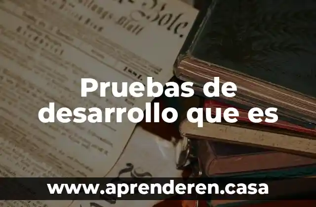 Pruebas de desarrollo que es