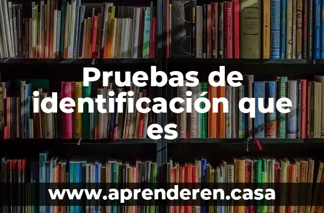 Pruebas de identificación que es