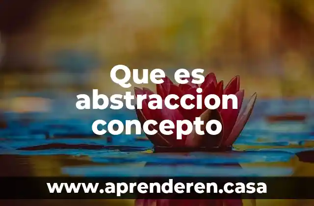 Que es abstraccion concepto