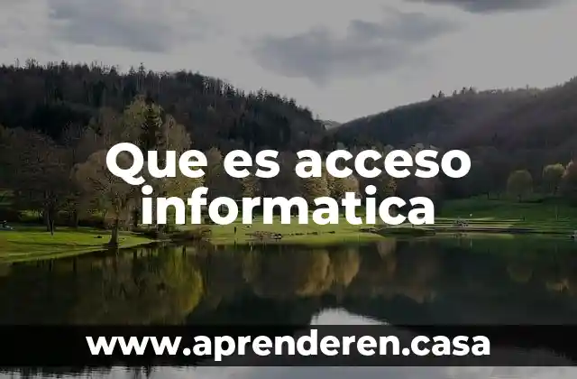 Que es acceso informatica