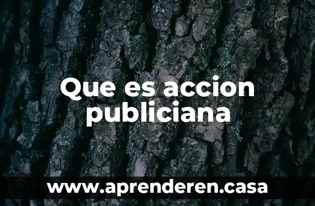 Que es accion publiciana