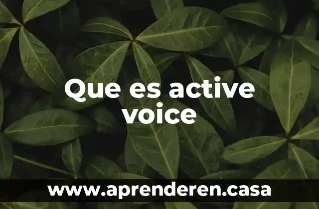 Que es active scripting 7 Que es active voice