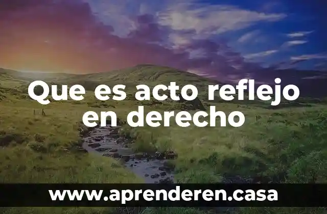Qué es la teoría del reflejo 4 Que es acto reflejo en derecho